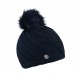 Zimní čepice s kožešinovou bambulí, efektní pletení, MARTA Zimní čepice s kožešinovou bambulí, efektní pletení, MARTA