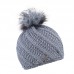 Zimní čepice s kožešinovou bambulí, efektní pletení, MARTA Zimní čepice s kožešinovou bambulí, efektní pletení, MARTA