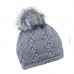 Zimní čepice s kožešinovou bambulí a kamínky, NATALIE Zimní čepice s kožešinovou bambulí a kamínky, NATALIE
