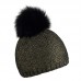 Zimní čepice s kožešinovou bambulí, luxusní materiál s příměsí mohéru, IDA Zimní čepice s kožešinovou bambulí, luxusní materiál s příměsí mohéru, IDA