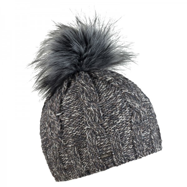 Zimní čepice s kožešinovou bambulí z luxusního materiálu s příměsí vlny alpaka, ELSA. 