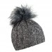 Zimní čepice s kožešinovou bambulí z luxusního materiálu s příměsí vlny alpaka, ELSA. Zimní čepice s kožešinovou bambulí z luxusního materiálu s příměsí vlny alpaka, ELSA.