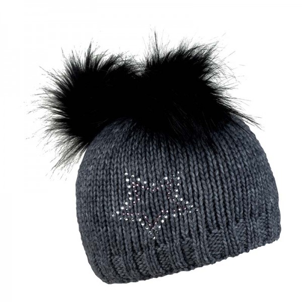 Zimní dětská hřejivá čepice se dvěma bambulemi, IVANKA