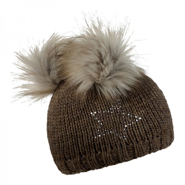 Zimní dětská hřejivá čepice se dvěma bambulemi, IVANKA