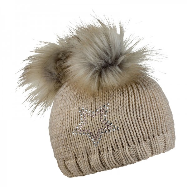 Zimní dětská hřejivá čepice se dvěma bambulemi, IVANKA