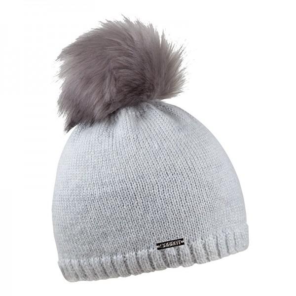 Zimní čepice s kožešinovou bambulí s příměsí mohéru, PETRA