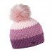 Zimní čepice s kožešinovou bambulí, efektní pletení, OLGA